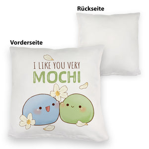 Mochi Freunde Kissen mit Spruch I like you very Mochi