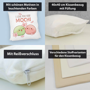 Mochi Paar Kissen mit Spruch I love you very Mochi