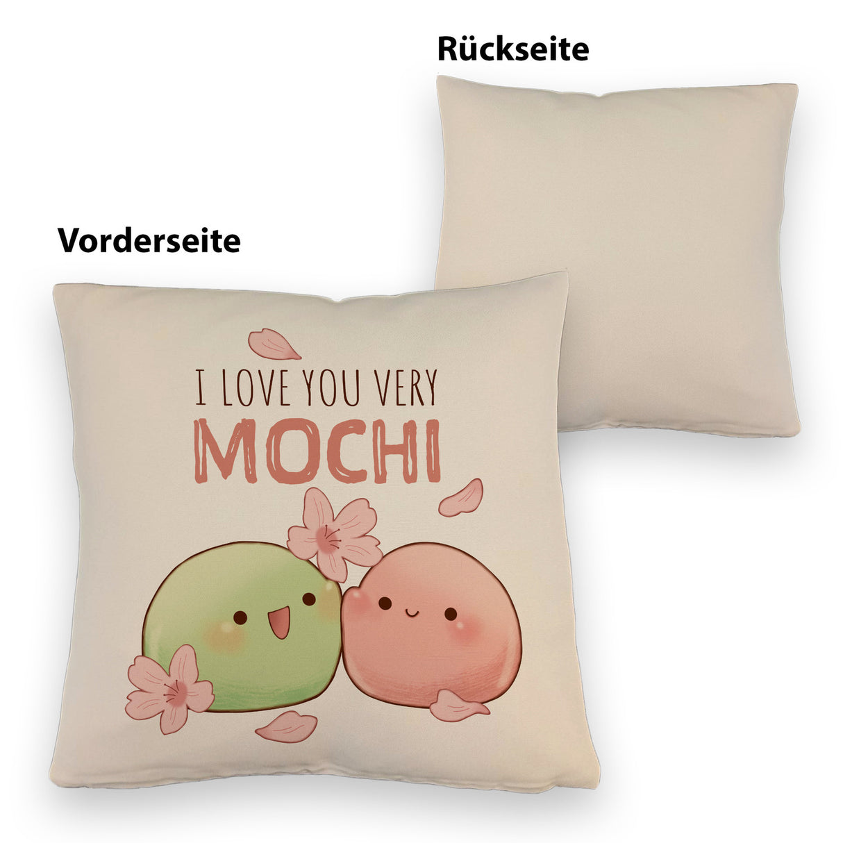 Mochi Paar Kissen mit Spruch I love you very Mochi