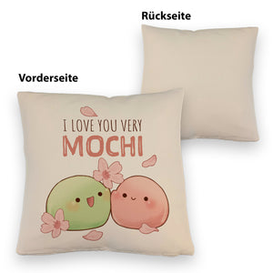 Mochi Paar Kissen mit Spruch I love you very Mochi