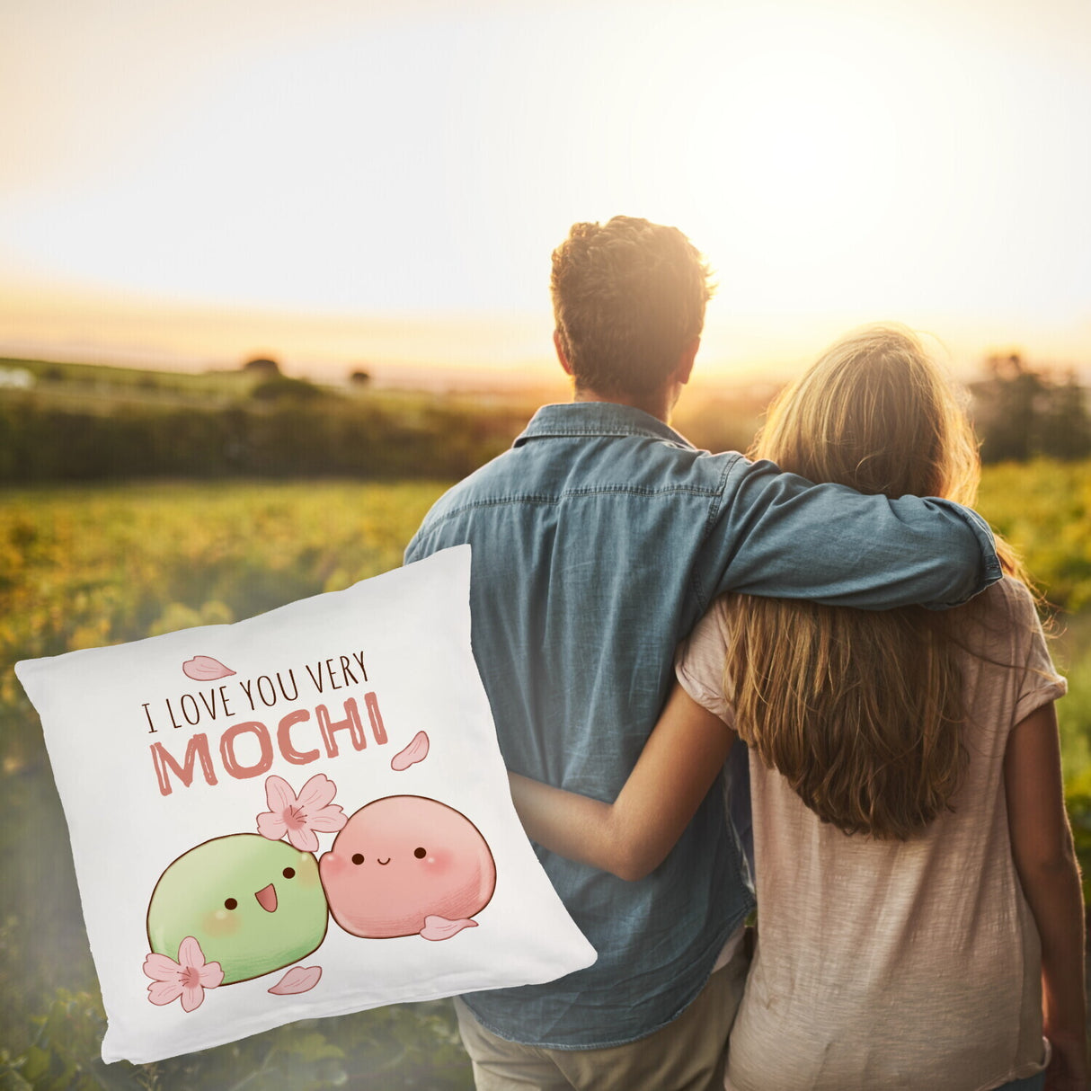 Mochi Paar Kissen mit Spruch I love you very Mochi
