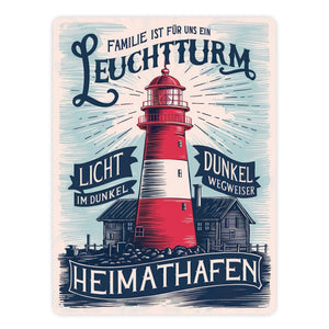 Familie ist für uns ein Leuchtturm Metallschild in 15x20 cm