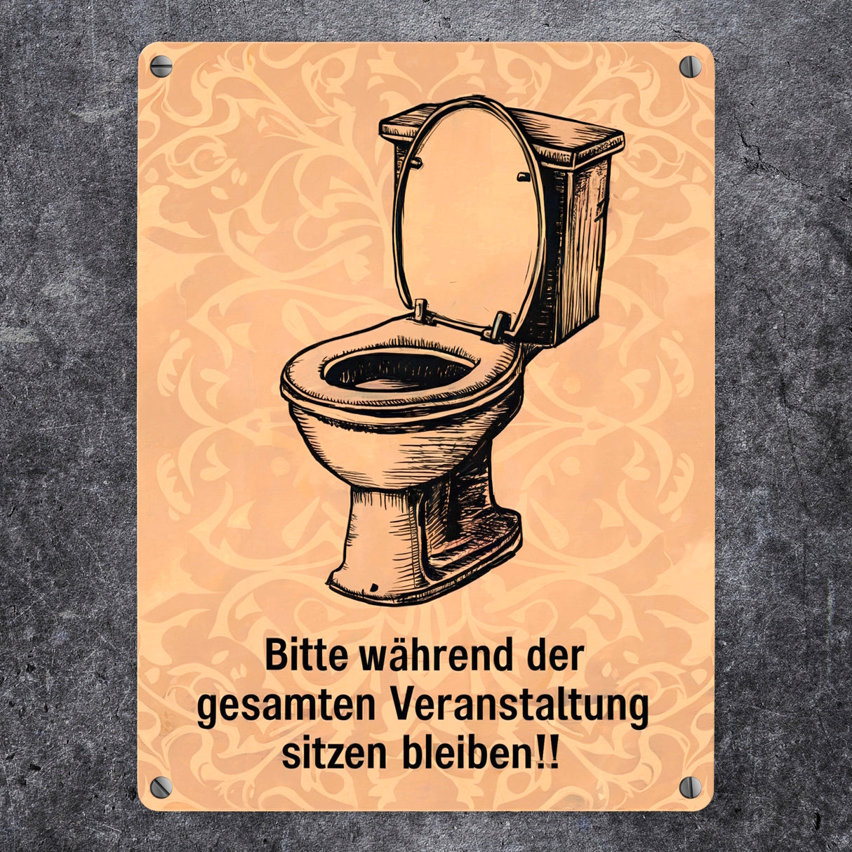 Toilettenschüssel Metallschild in 15x20 cm - Bitte sitzen bleiben