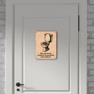 Toilettenschüssel Metallschild in 15x20 cm - Bitte sitzen bleiben
