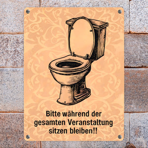 Toilettenschüssel Metallschild in 15x20 cm - Bitte sitzen bleiben