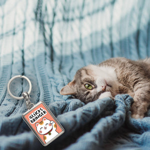 Winkekatze Schlüsselanhänger mit Spruch Glücksbringer
