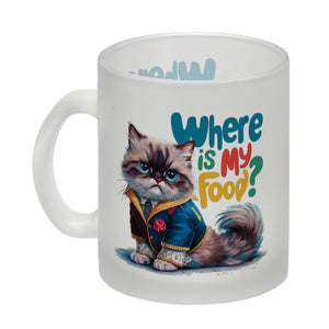 Schicke mürrische Katze Kaffeebecher - Wo ist mein Futter