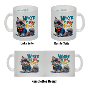 Schicke mürrische Katze Kaffeebecher - Wo ist mein Futter