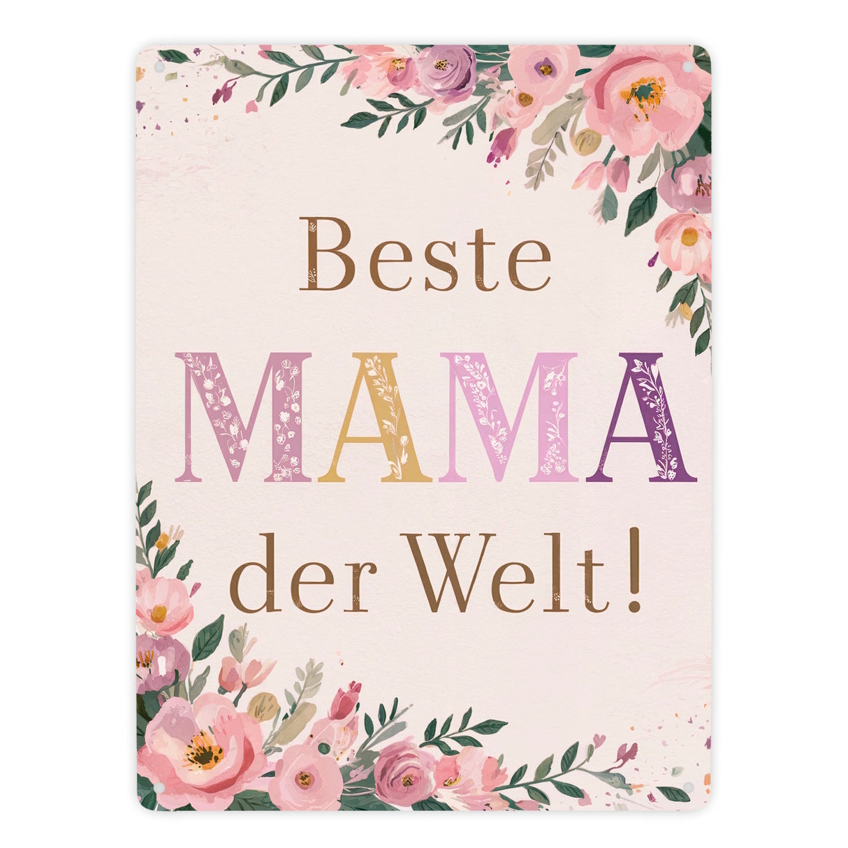 Beste MAMA der Welt Metallschild in 15x20 cm