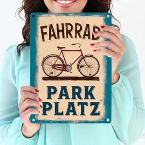 Vintage Fahrrad Parkplatz Metallschild in 15x20 cm