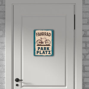 Vintage Fahrrad Parkplatz Metallschild in 15x20 cm