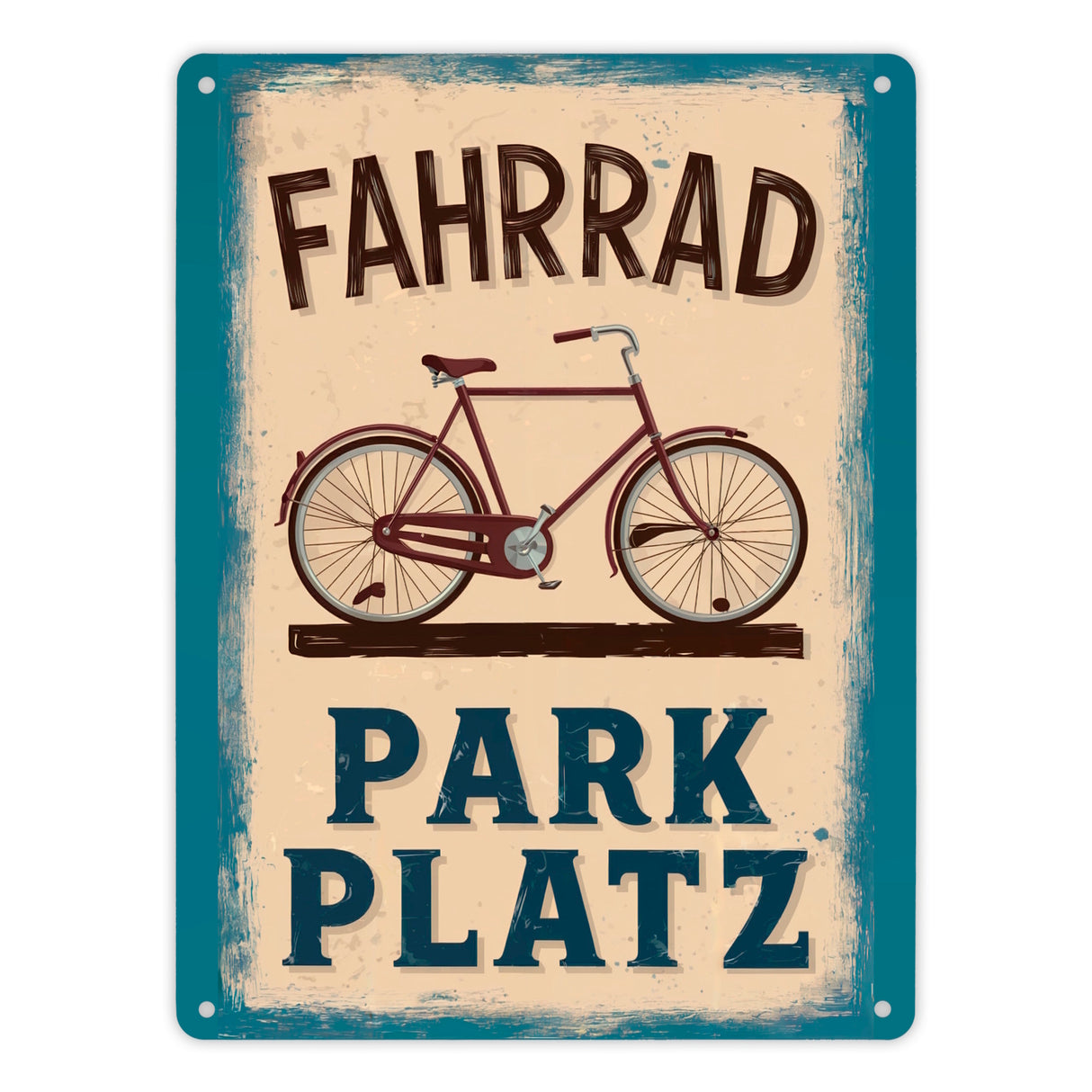Vintage Fahrrad Parkplatz Metallschild in 15x20 cm