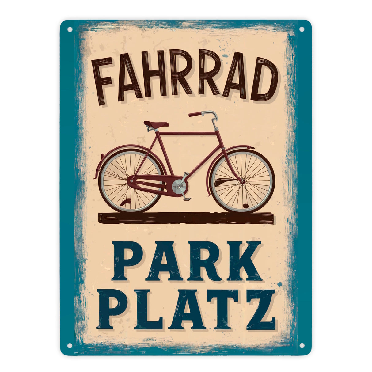 Vintage Fahrrad Parkplatz Metallschild in 15x20 cm