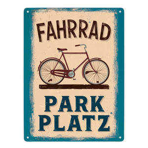 Vintage Fahrrad Parkplatz Metallschild in 15x20 cm