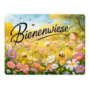 Bienenwiese Metallschild in 15x20 cm
