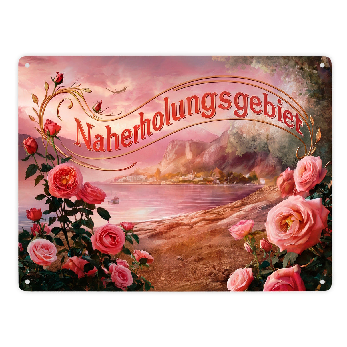 Naherholungsgebiet am See Metallschild in 15x20 cm