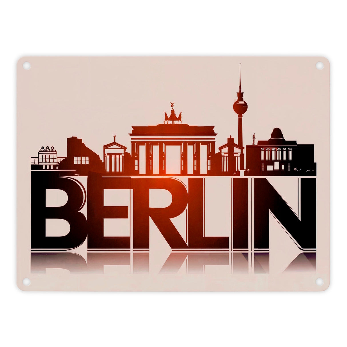 Berlin Skyline Metallschild in 15x20 cm