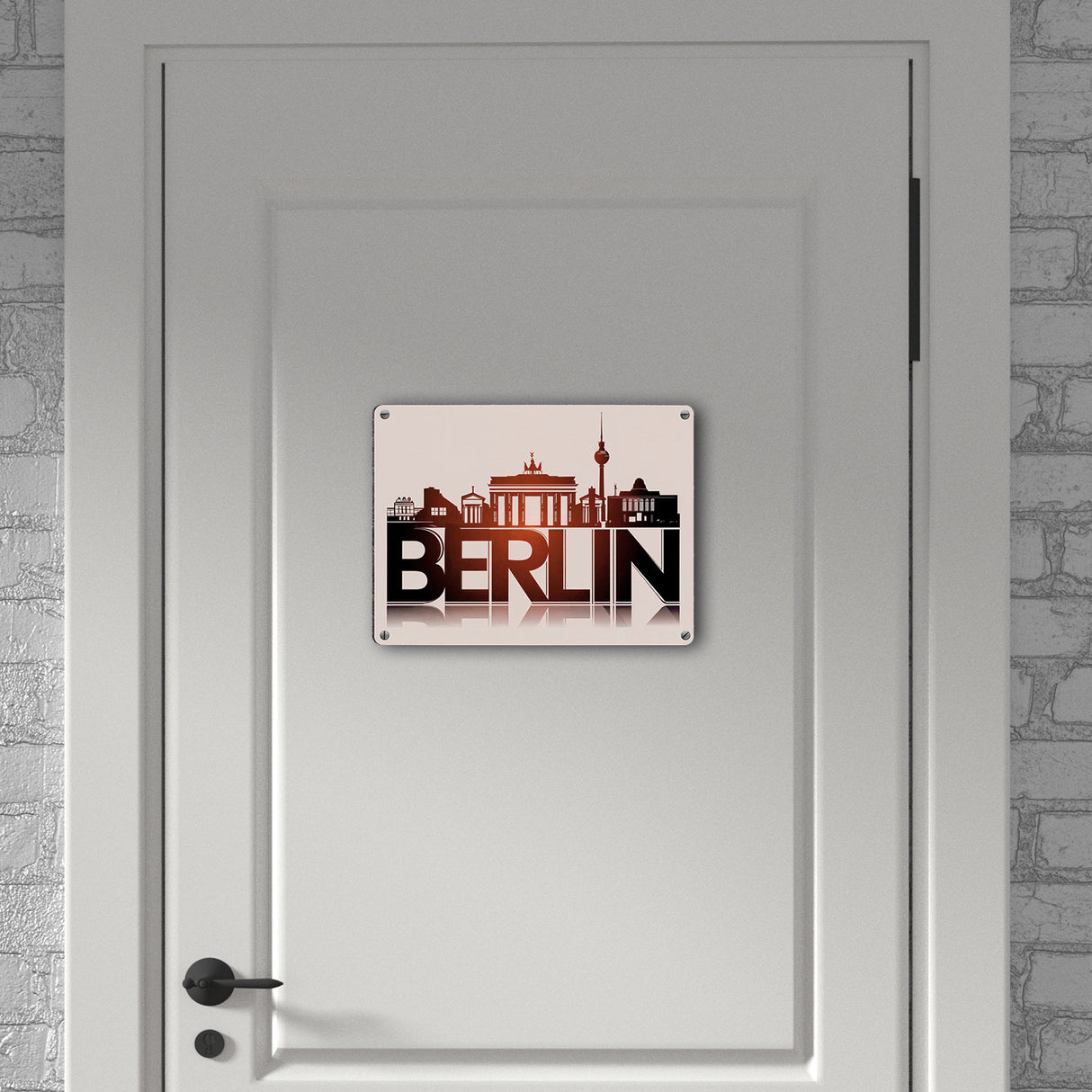 Berlin Skyline Metallschild in 15x20 cm