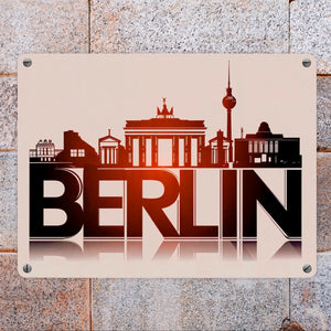 Berlin Skyline Metallschild in 15x20 cm