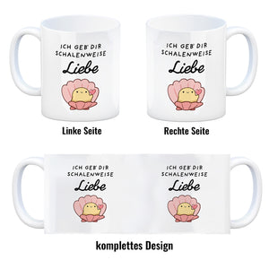 Jelly & Friends Muschel Kaffeebecher mit Spruch Ich geb‘ dir schalenweise Liebe