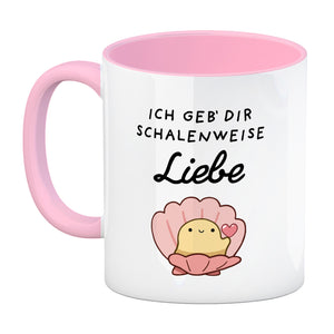 Jelly & Friends Muschel Kaffeebecher mit Spruch Ich geb‘ dir schalenweise Liebe