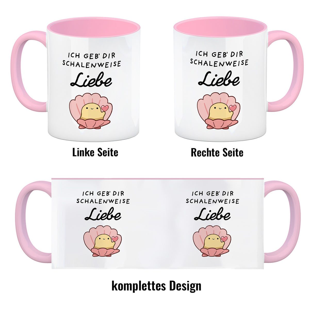 Jelly & Friends Muschel Kaffeebecher mit Spruch Ich geb‘ dir schalenweise Liebe