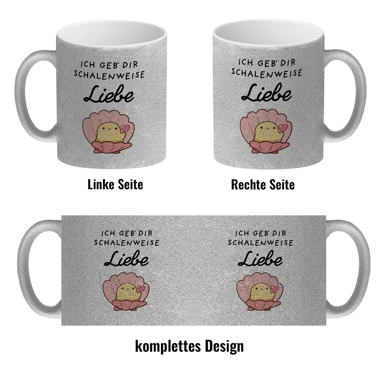 Jelly & Friends Muschel Kaffeebecher mit Spruch Ich geb‘ dir schalenweise Liebe