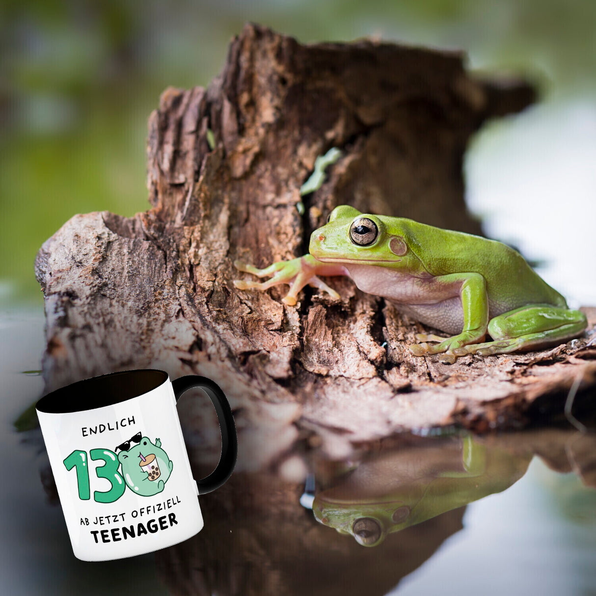 Jelly & Friends Frosch Kaffeebecher mit Spruch Endlich 13 Ab jetzt offiziell Teenager