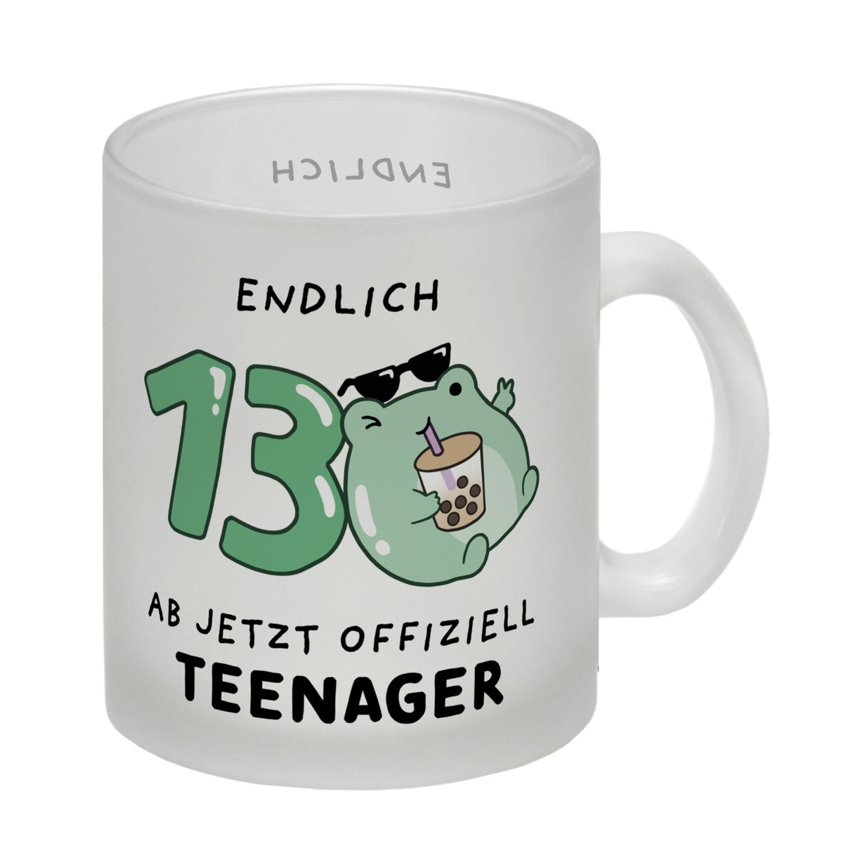 Jelly & Friends Frosch Kaffeebecher mit Spruch Endlich 13 Ab jetzt offiziell Teenager