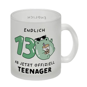 Jelly & Friends Frosch Kaffeebecher mit Spruch Endlich 13 Ab jetzt offiziell Teenager