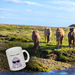 Jelly & Friends Tintenfisch Kaffeebecher mit Spruch I don‘t care