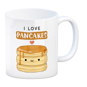 Pancake Kaffeebecher mit Spruch I love pancakes