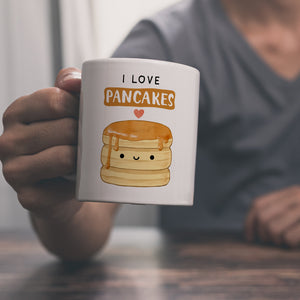 Pancake Kaffeebecher mit Spruch I love pancakes