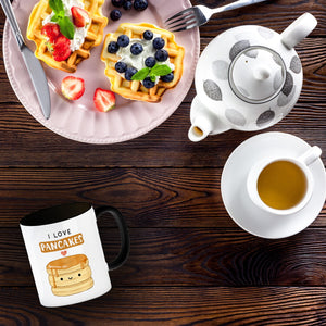 Pancake Kaffeebecher mit Spruch I love pancakes