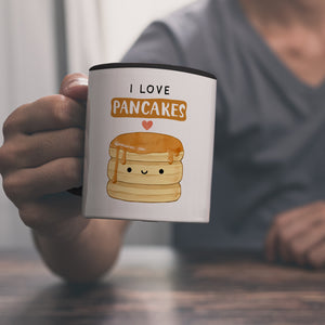 Pancake Kaffeebecher mit Spruch I love pancakes