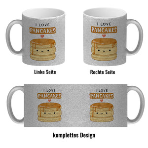 Pancake Kaffeebecher mit Spruch I love pancakes
