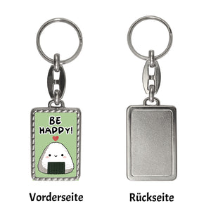 Onigiri Sushi Schlüsselanhänger mit Spruch Be happy