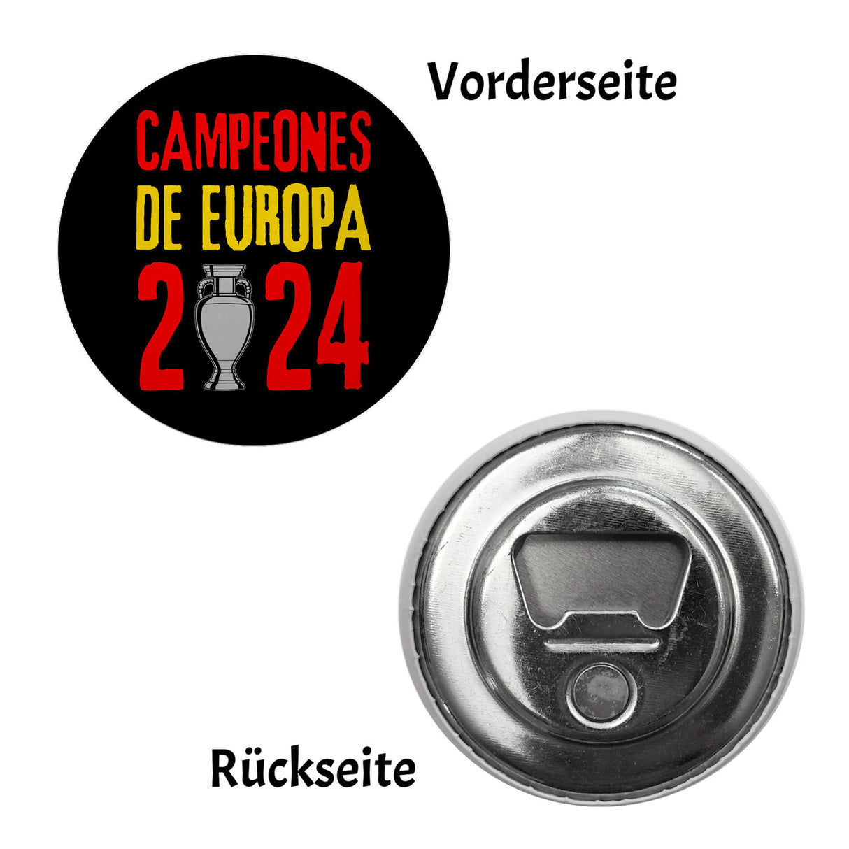 Spanien Europameister 2024 Magnet rund mit Spruch Campeones de Europa 2024