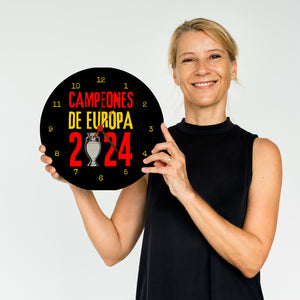 Spanien Europameister 2024 Wanduhr mit Spruch Campeones de Europa 2024