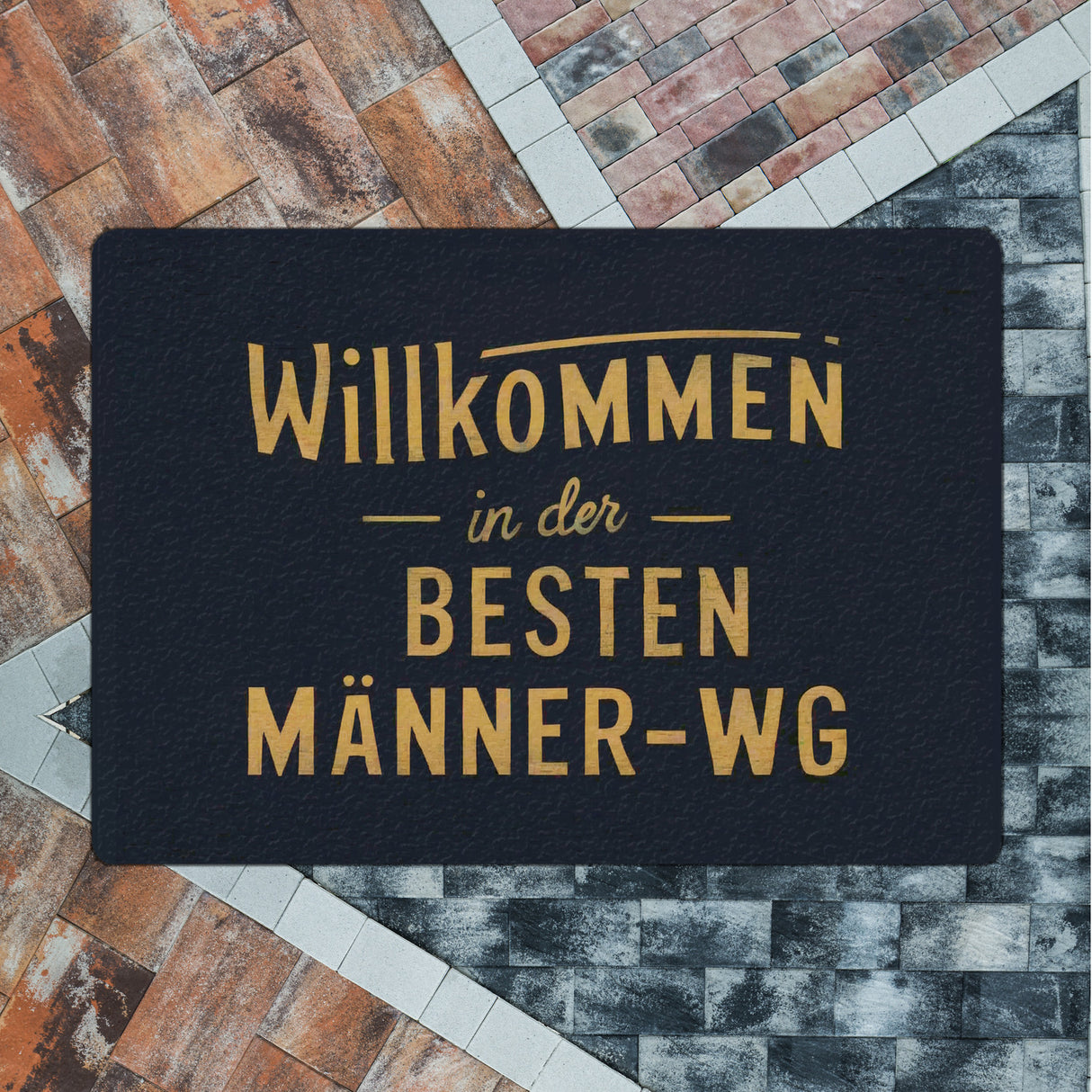 Willkommen in der besten Männer-WG Fußmatte in 35x50 cm ohne Rand