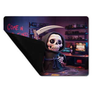 Skelett des Sensenmanns Zocker Fußmatte in 35x50 cm ohne Rand - Come in and find out