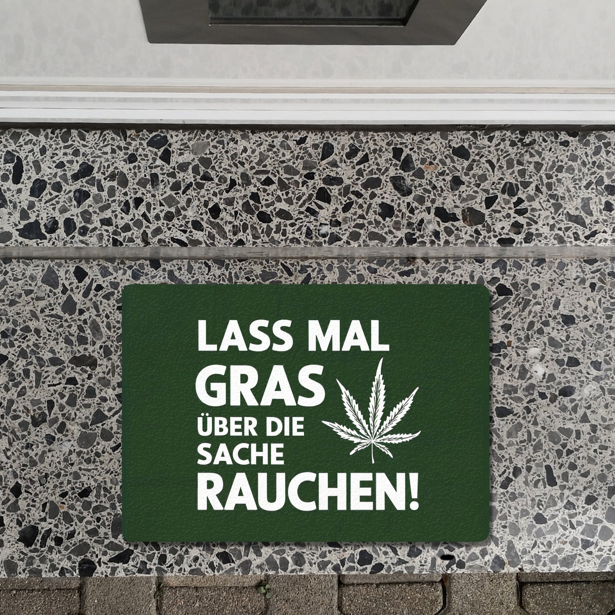 Lass mal Gras rauchen Fußmatte in 35x50 cm ohne Rand mit Cannabisblatt