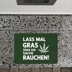 Lass mal Gras rauchen Fußmatte in 35x50 cm ohne Rand mit Cannabisblatt