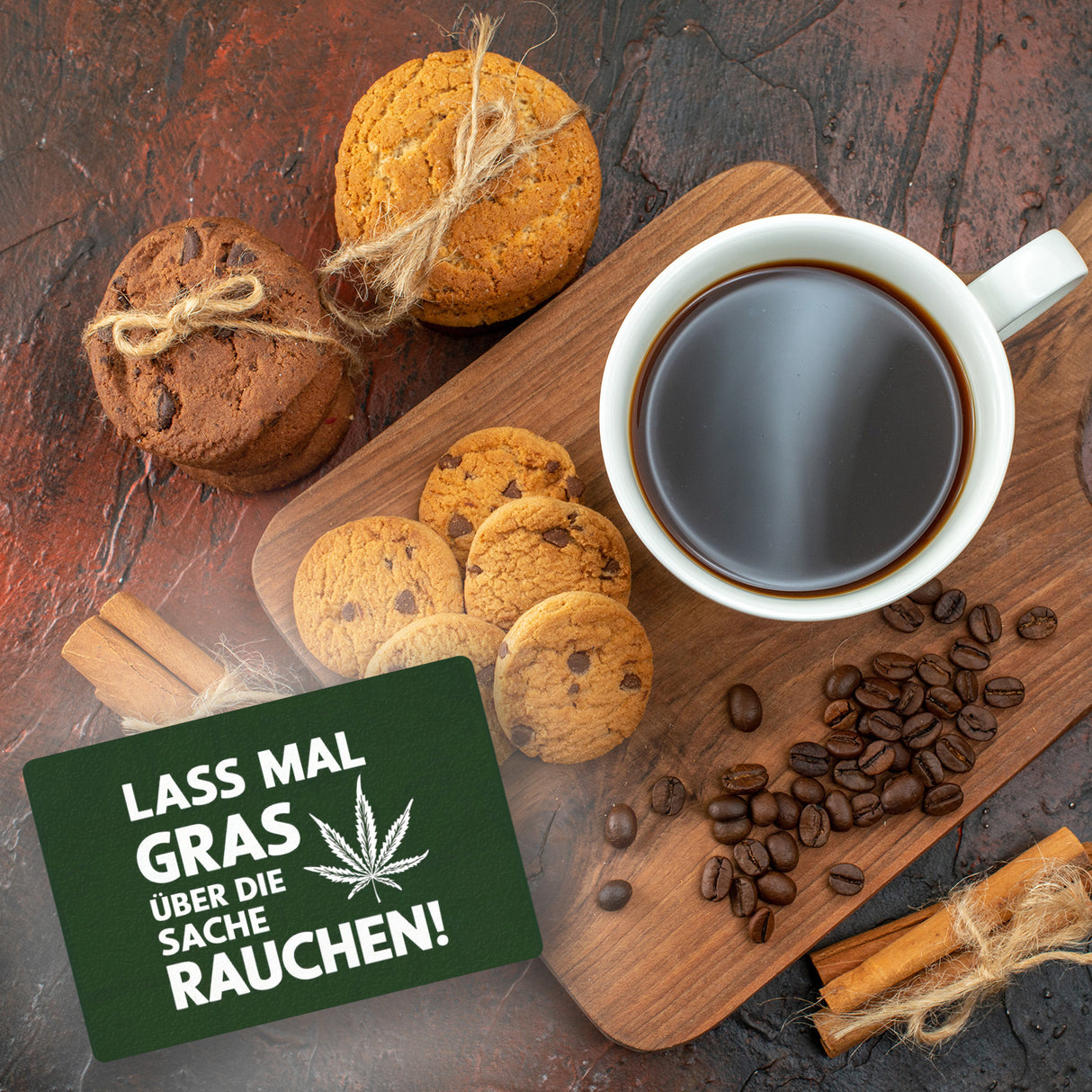 Lass mal Gras rauchen Fußmatte in 35x50 cm ohne Rand mit Cannabisblatt