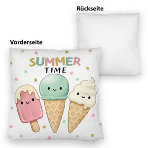 Eiscreme Kissen mit Spruch Summer Time