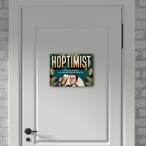 Hoptimist Retro Metallschild in 15x20 cm - Mit Bier wird alles gut