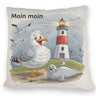 Fröhliche Möwe und Leuchtturm Kissen - MOIN MOIN