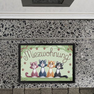 Vier farbige Katzen - Miezwohnung Fußmatte in 35x50 cm
