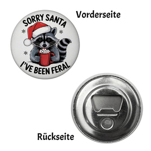 Waschbär mit Weihnachtsmütze - Magnet - Sorry Santa Feral