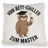 Cartoon-Faultier mit Doktorhut - Vom Bett-Chiller zum Master Kissen
